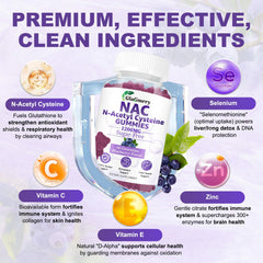 GlaGmrry NAC gummies pour demonstrates easy, chewable intake.
