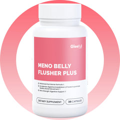GLEEFULL SUPPS Meno Belly Flusher Plus caps close-up for reliable daily use