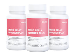 GLEEFULL SUPPS Meno Belly Flusher Plus triple bottle set for ongoing routines