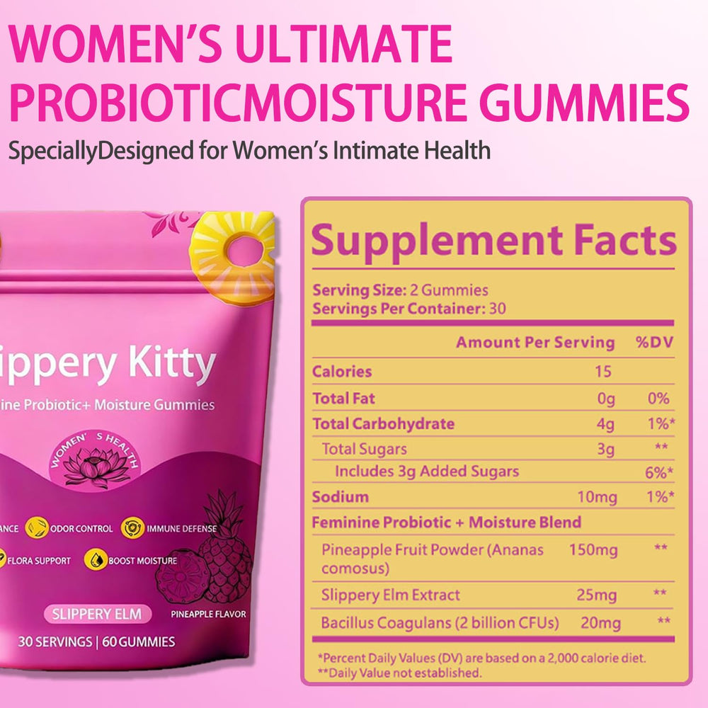 Glo Vous Slippery Kitty Gummies crafted for women's health.