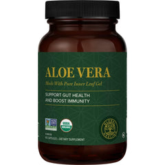Global Healing Center Aloe Vera bottle pour for convenient daily gut support.