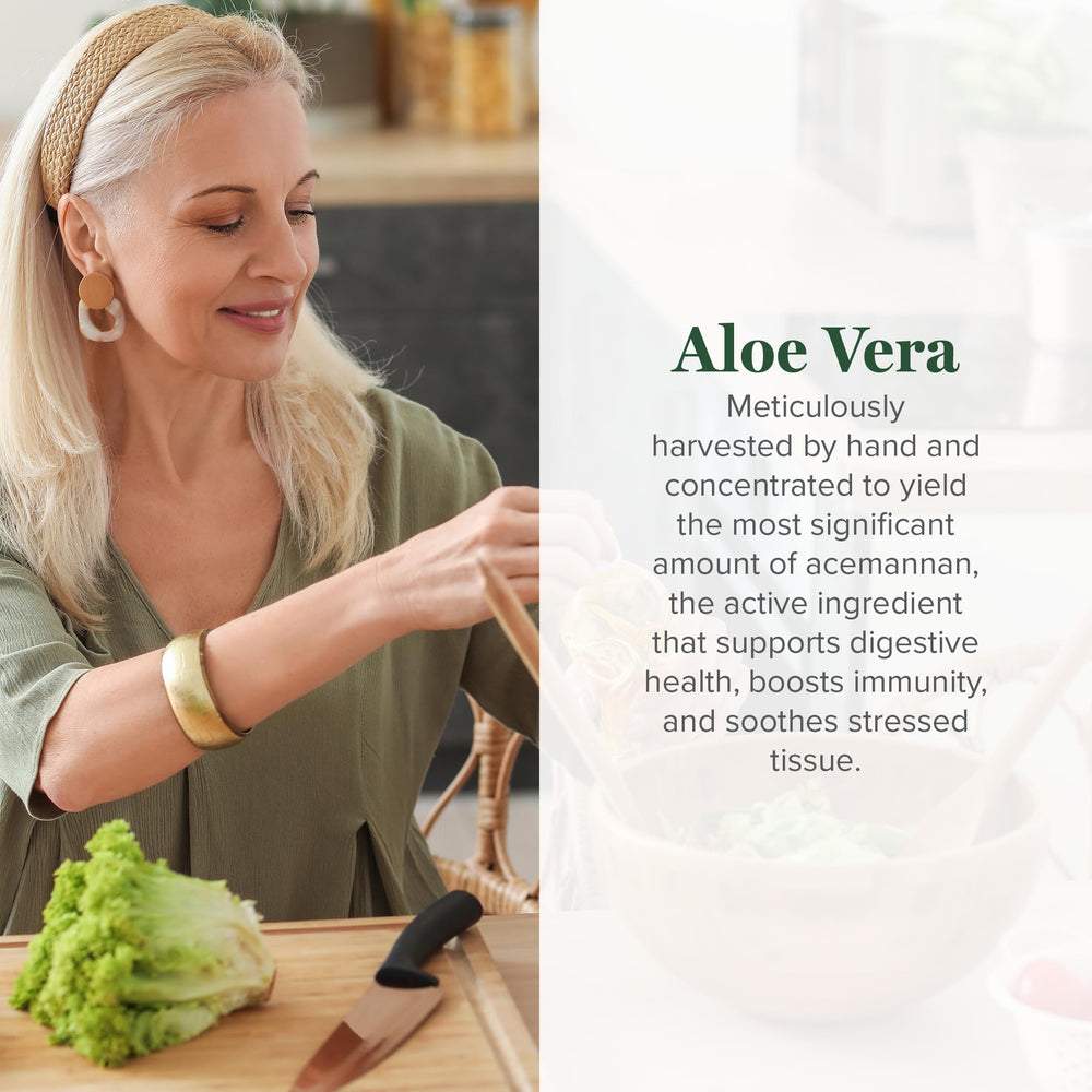 Global Healing Center Aloe Vera capsules close-up for easy, everyday digestive and immune-friendly wellness.