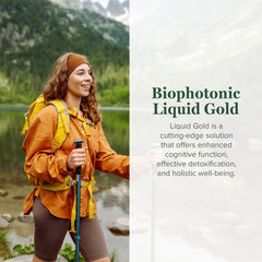 Global Healing Center Biophotonic Liquid Gold Spray bottle side view for easy dosing.