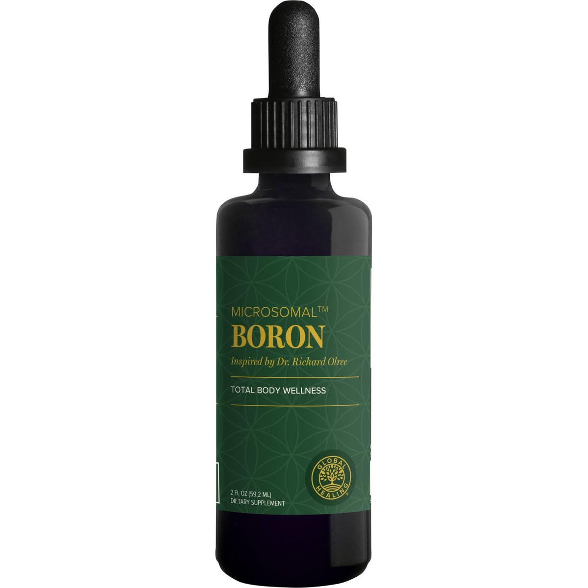 Global Healing Center boron supplement bottle front for daily mineral support.