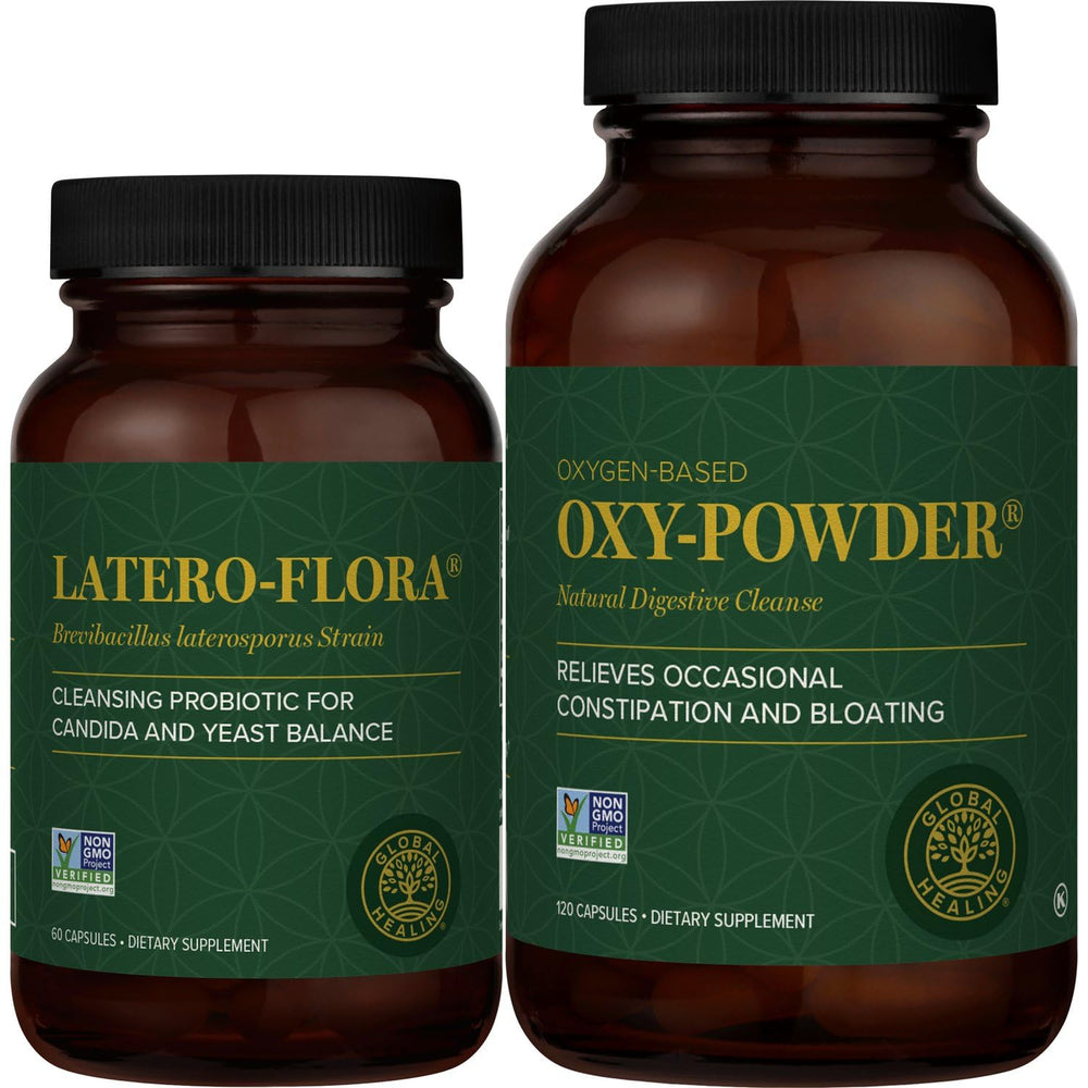 Global Healing Center Colon Cleanse bottle shown for digestive support.