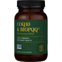 Global Healing Center CoQ10 BioPQQ bottle promotes heart and brain health.