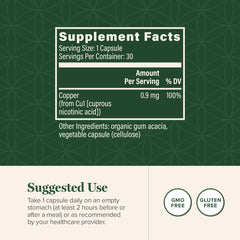 Cu1 capsules closeup showing micro-activated copper for immune support.