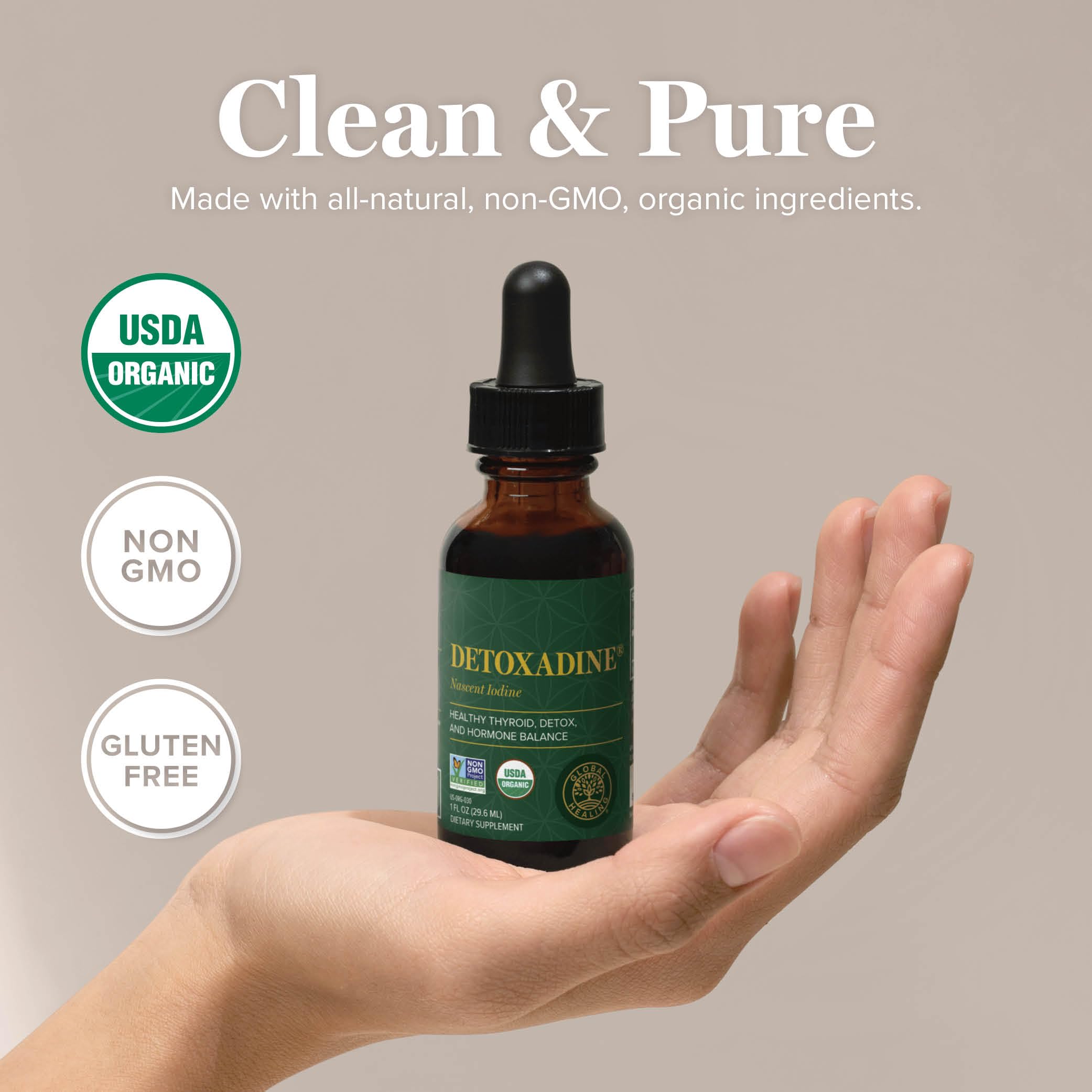 Detoxadine bottle on kitchen counter for everyday use