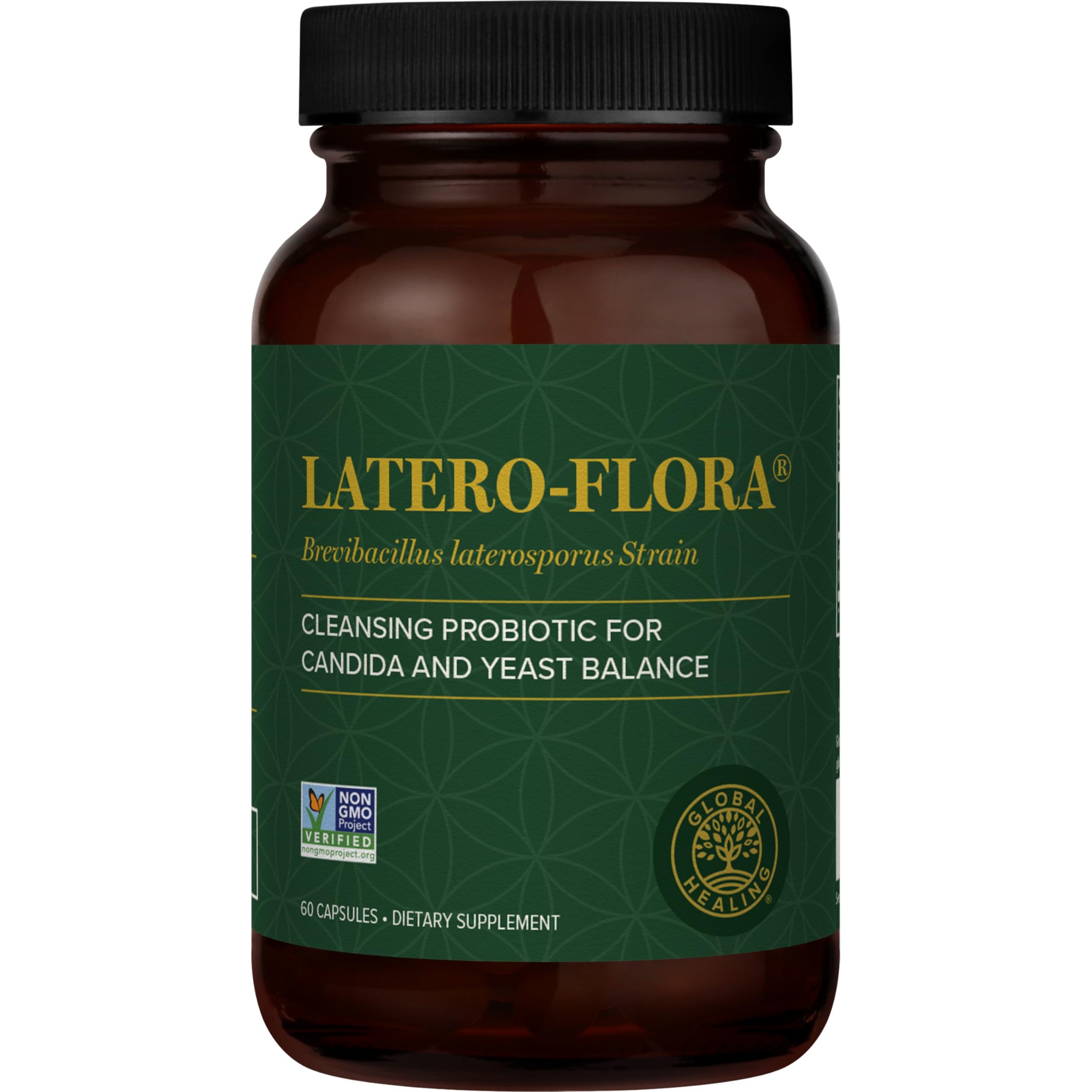 Global Healing Center Latero-Flora bottle front view supports daily gut balance.