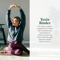 Global Healing Center Microsomal Toxin Binder pour into glass for easy daily intake.
