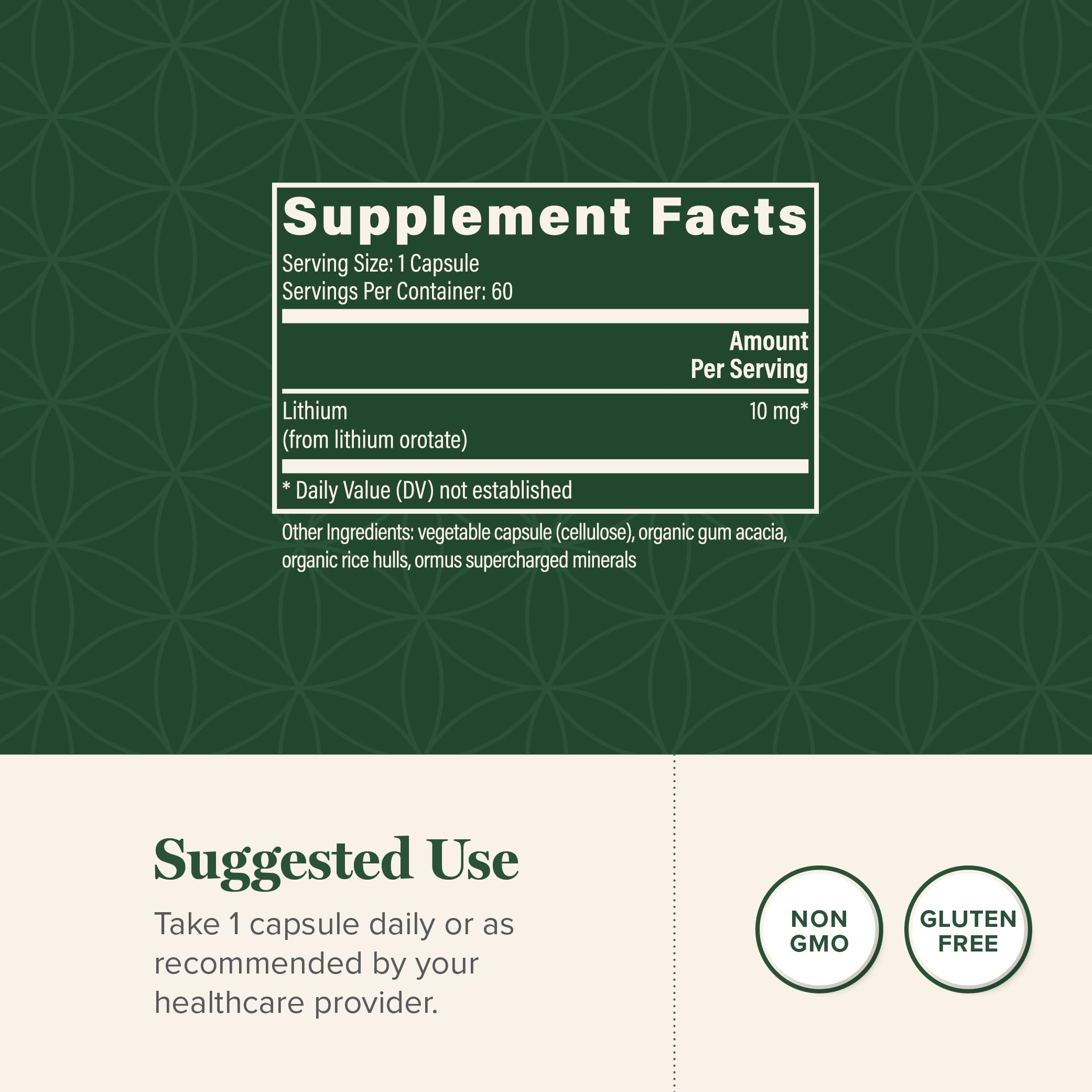 Global Healing Center non-GMO label on packaging signaling clean ingredients.