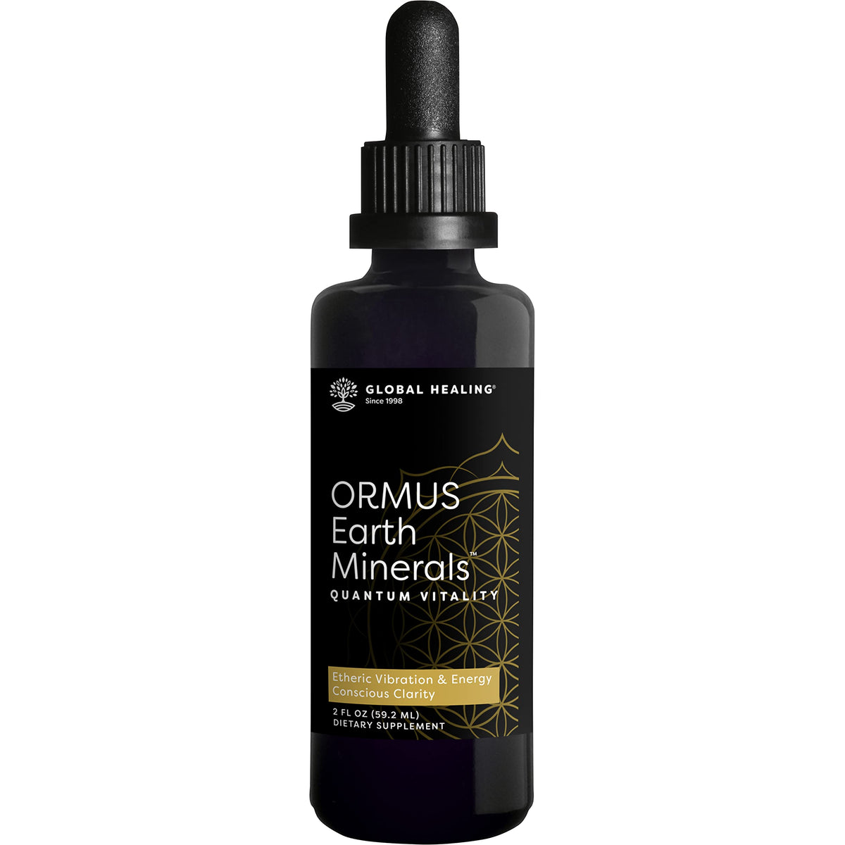 Global Healing Center ORMUS Earth Minerals bottle pour for mindful rituals and vitality