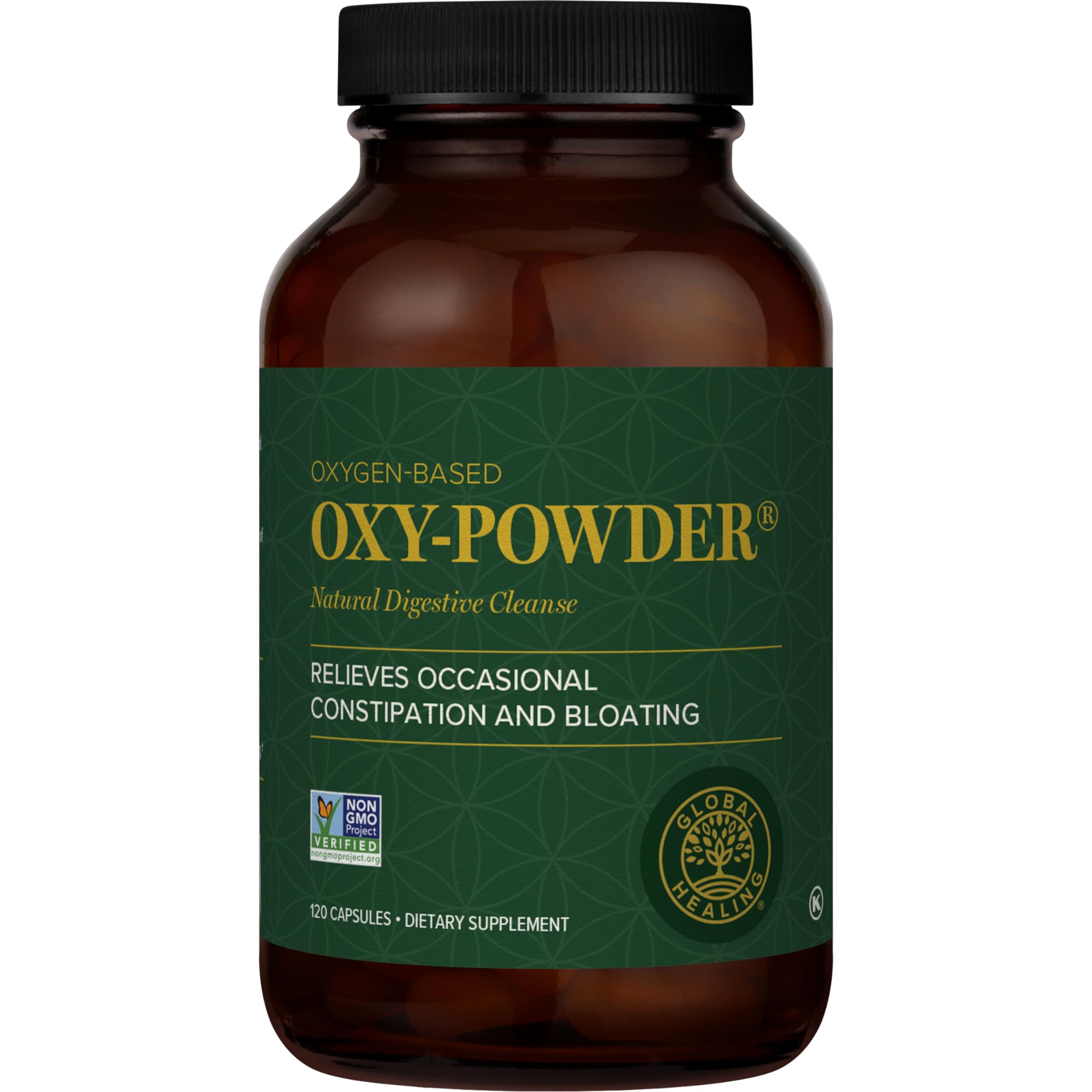 Global Healing Center Oxy-Powder bottle shown for gentle gut support