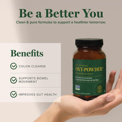 Global Healing Center Oxy-Powder box and label with usage directions