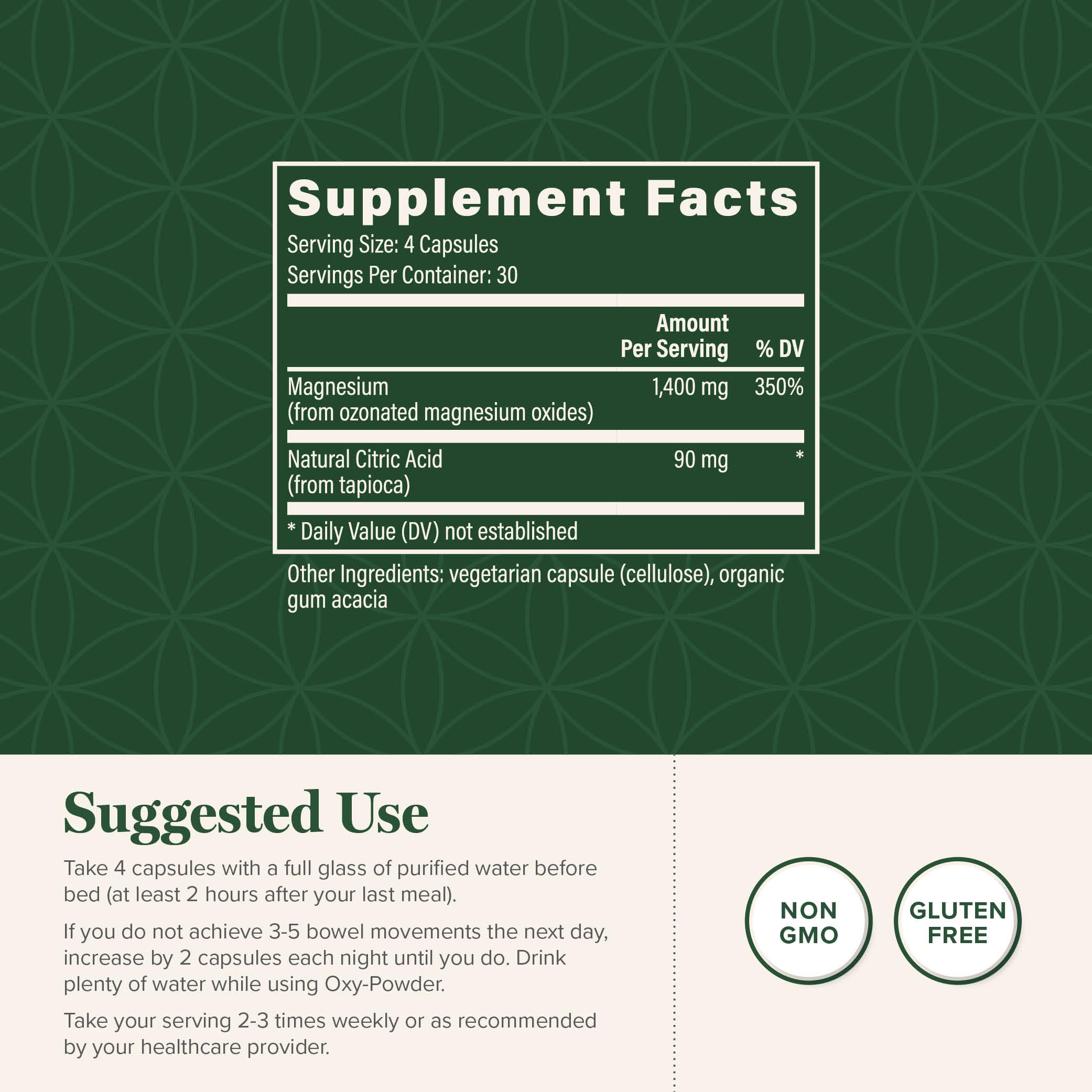 Global Healing Center Oxy-Powder capsules ready to take with water