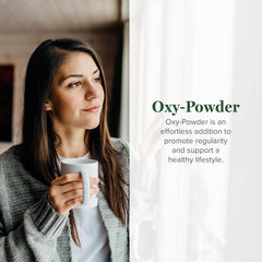 Global Healing Center Oxy-Powder packaging highlights at home use