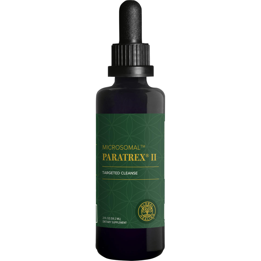 Global Healing Paratrex II bottle ready for a daily cleanse routine.
