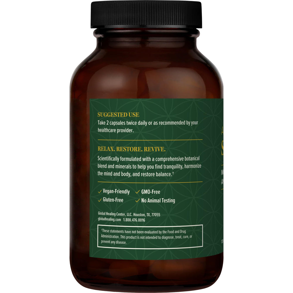 Global Healing Center Stress Relief with organic banana peel for natural calming support.
