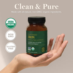 Global Healing Center vegan-safe ingredients support gentle daily iron intake.