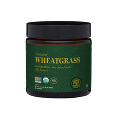 Global Healing Center wheat grass powder 180g jar for daily greens and energy support.
