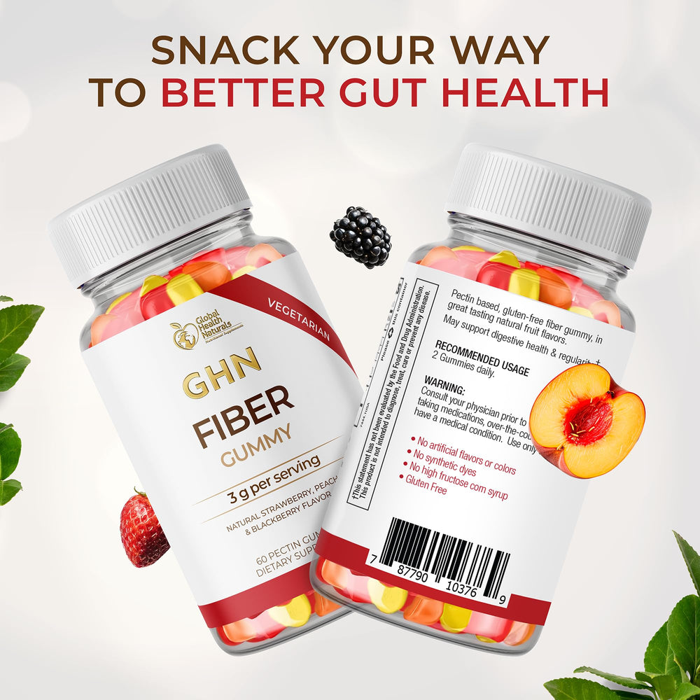 Global Health Naturals vegan fiber gummies bottle front view