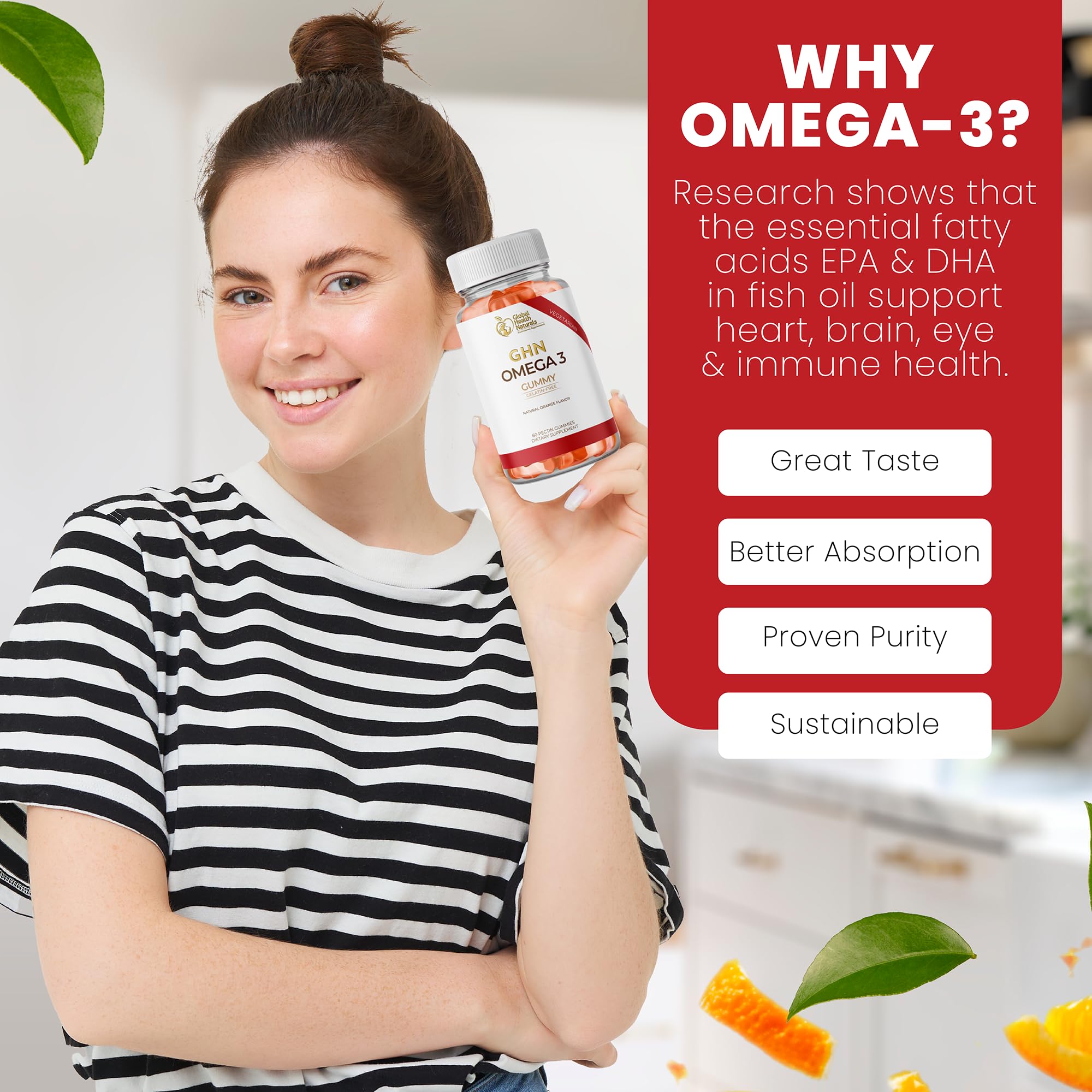 Global Health Naturals natural orange flavor suggests pleasant taste with no artificial additives.