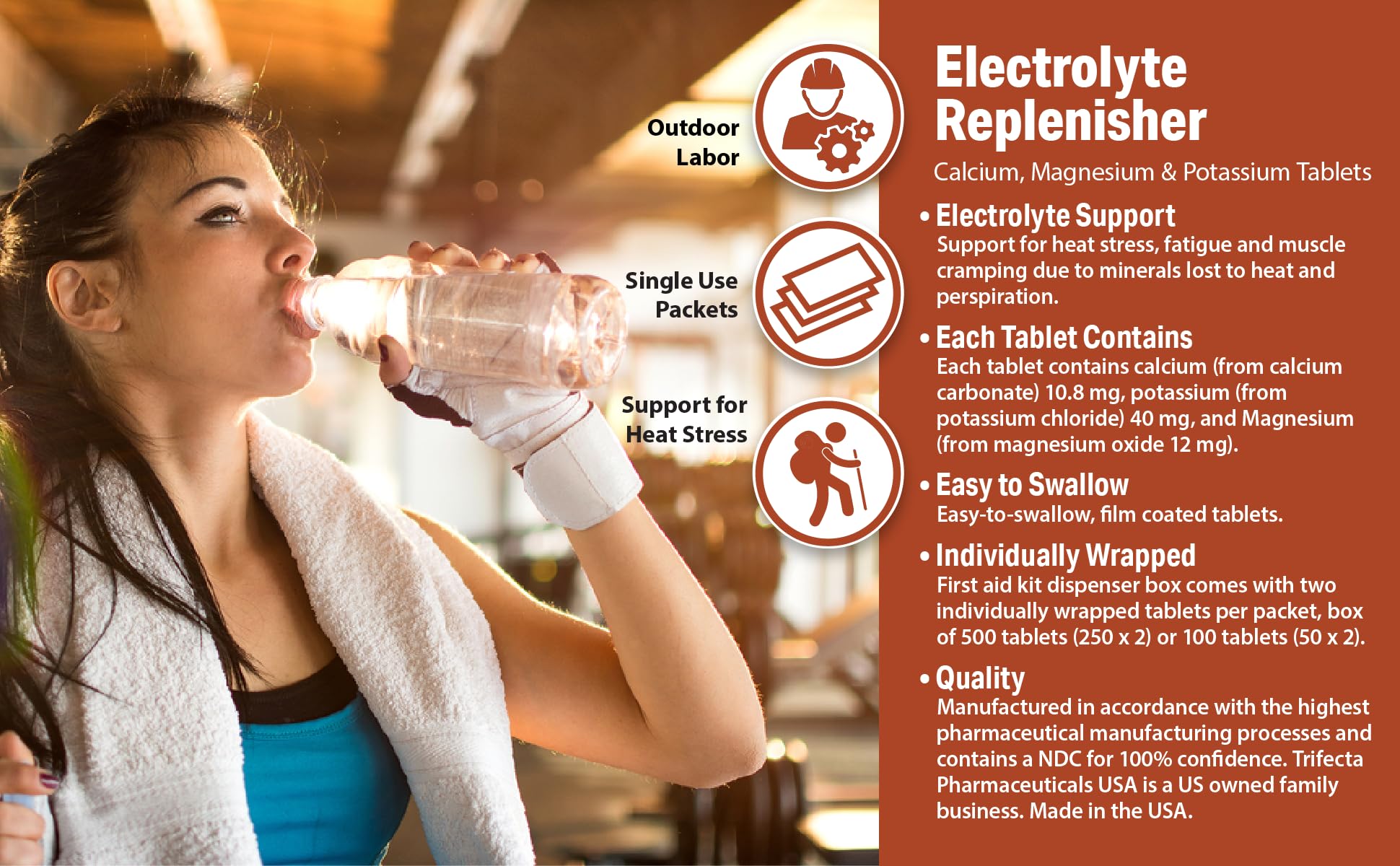 Globe Electrolyte Tablets 50-packet box for easy packing