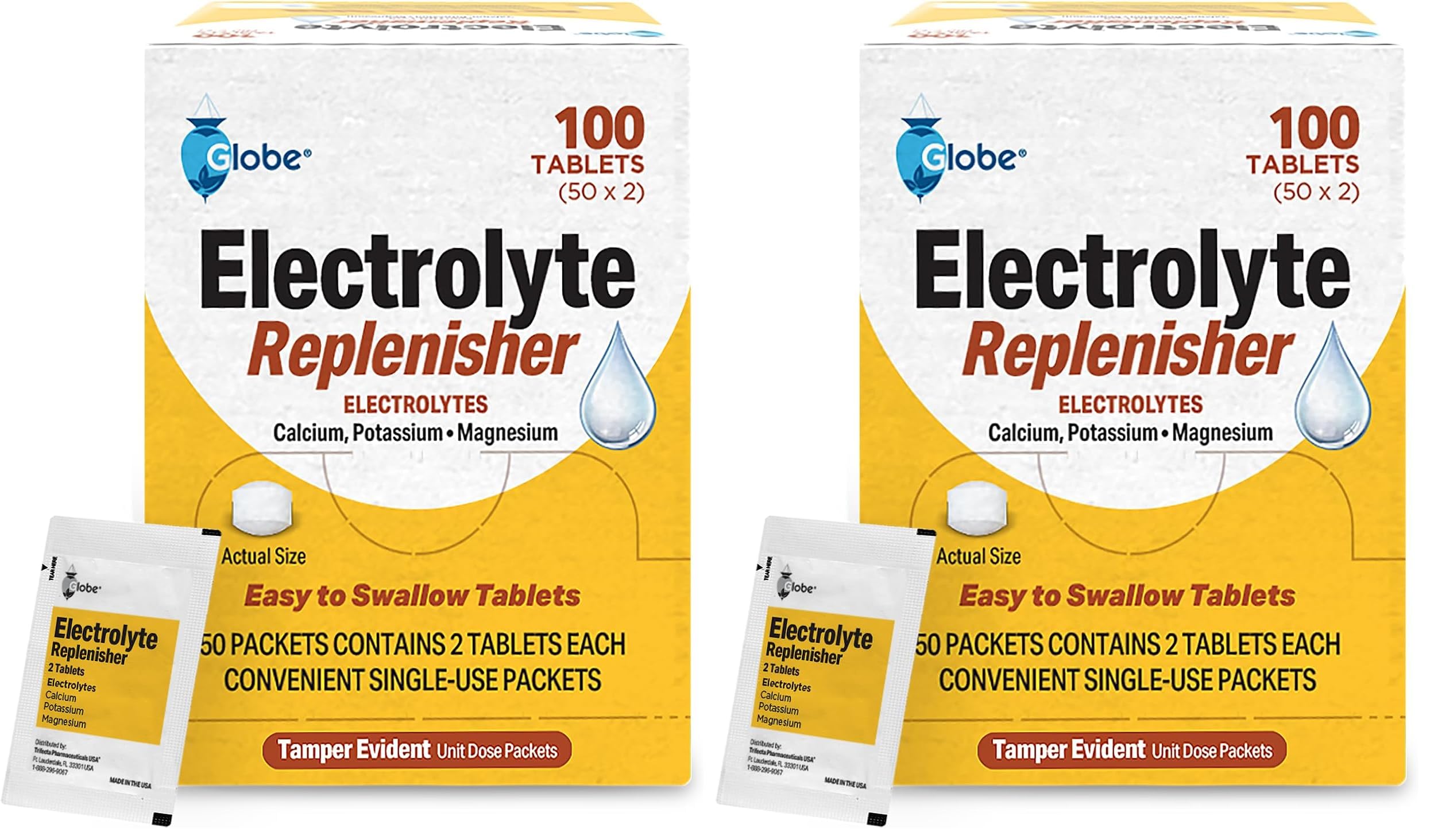 Globe Electrolyte Tablets box front for on-the-go hydration