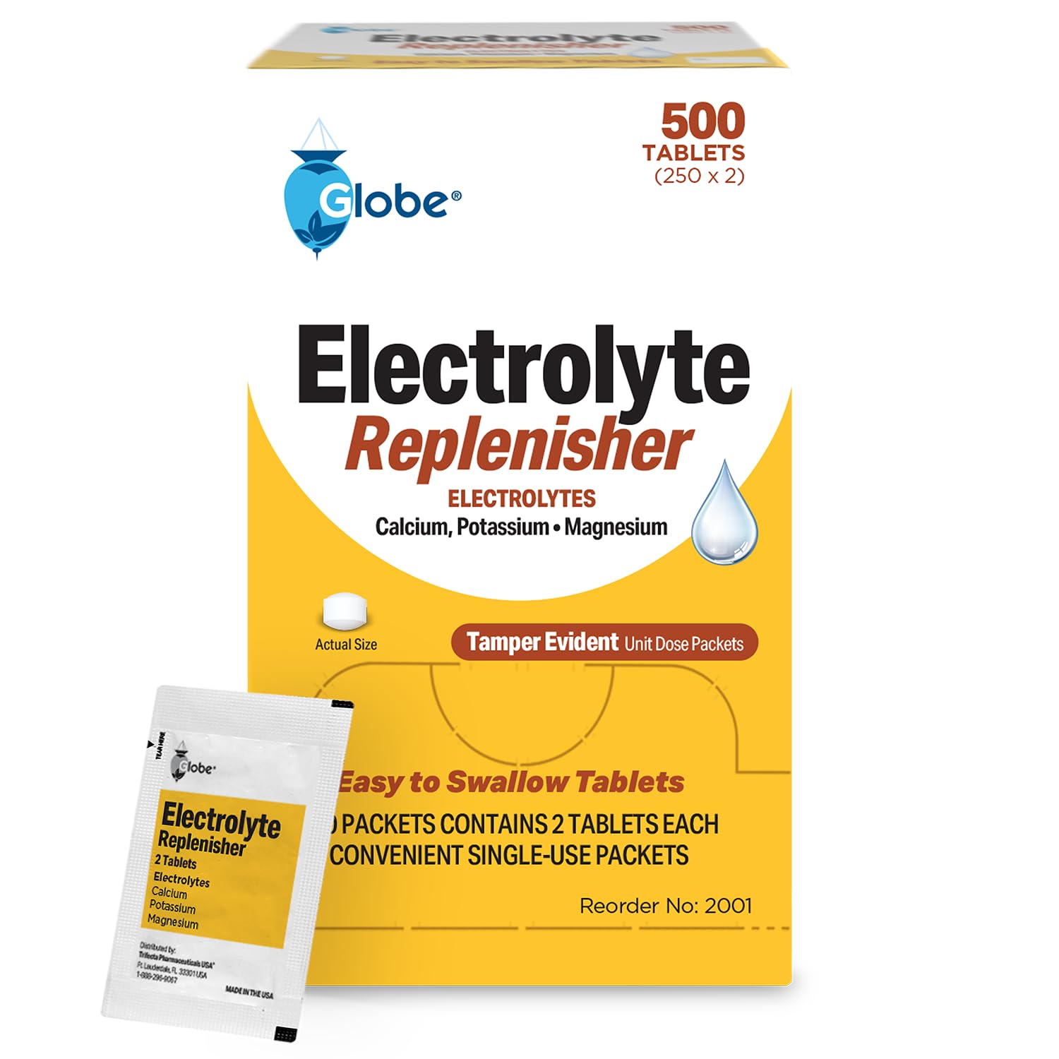Globe Electrolyte travel packs box for on-the-go hydration.