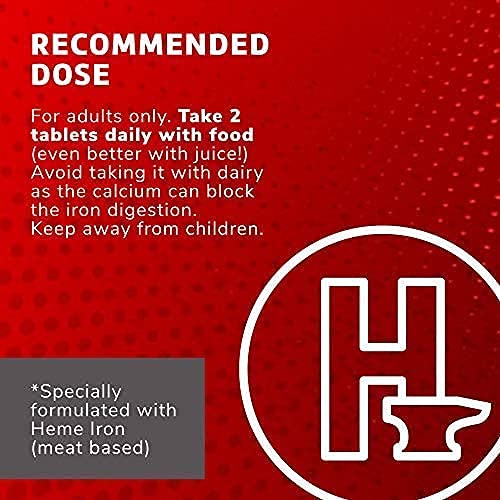 Globulo Rojo beef liver ingredient highlights natural nutrition in tablets.