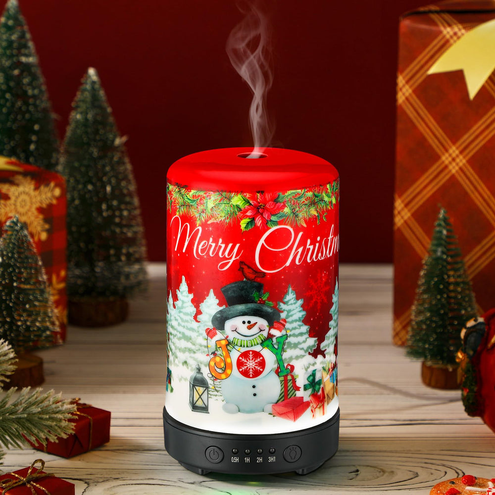 Glooglitter Snowman diffuser front view adds cozy holiday ambiance