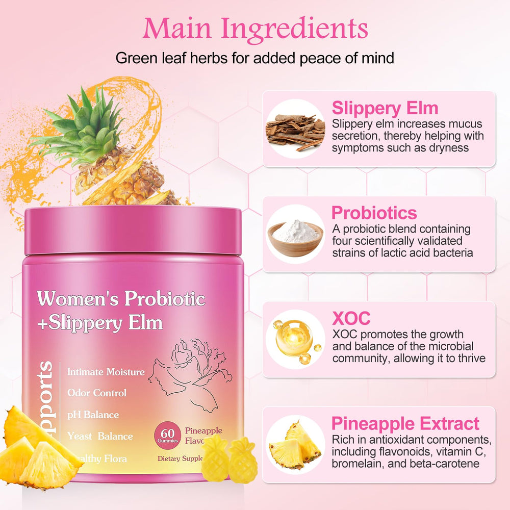 Slippery elm ingredient badge on GlossLuxe Her Juicy formula