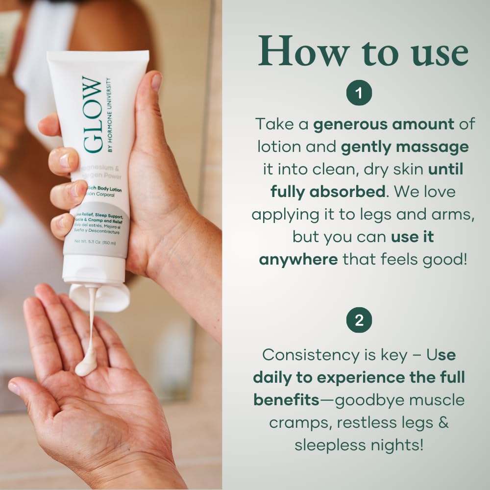 Glow Botanica night routine lotion packaging and calming feel.