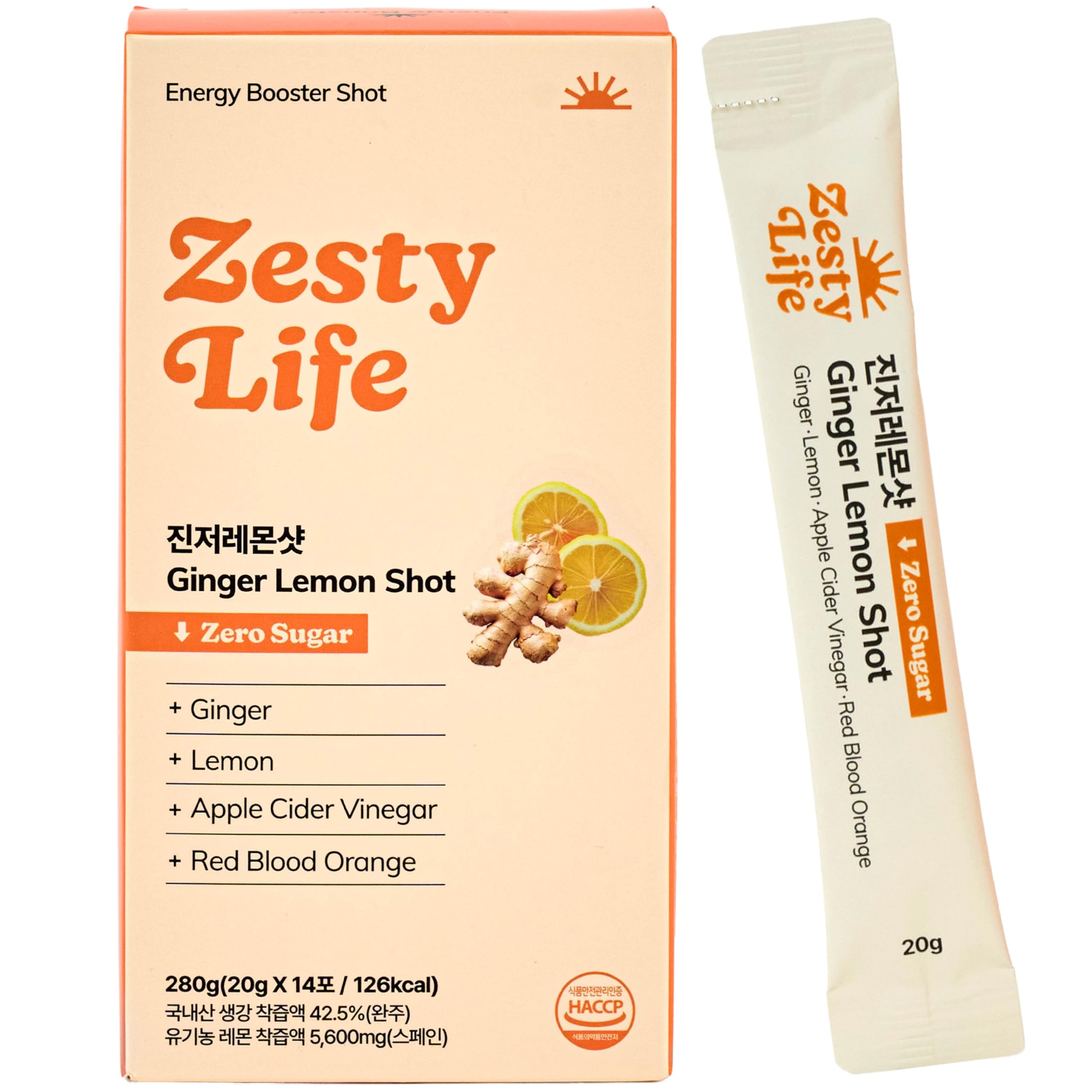 Glow Shine Ginger Lemon Shot bottle showing vibrant color for on-the-go zesty energy