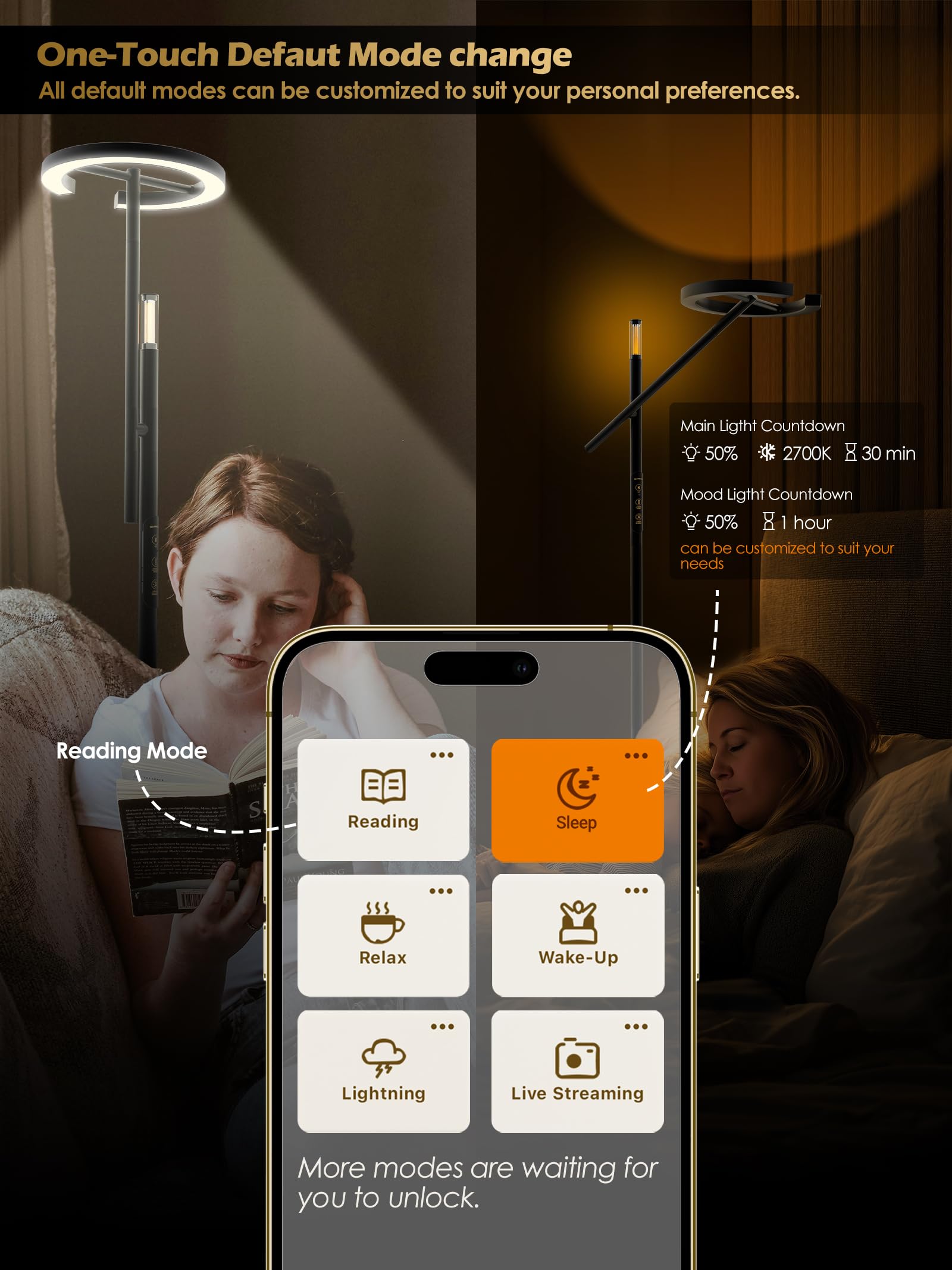 GLOWRIUM circadian rhythm scheduling view, automatic light timing to suit daily routine