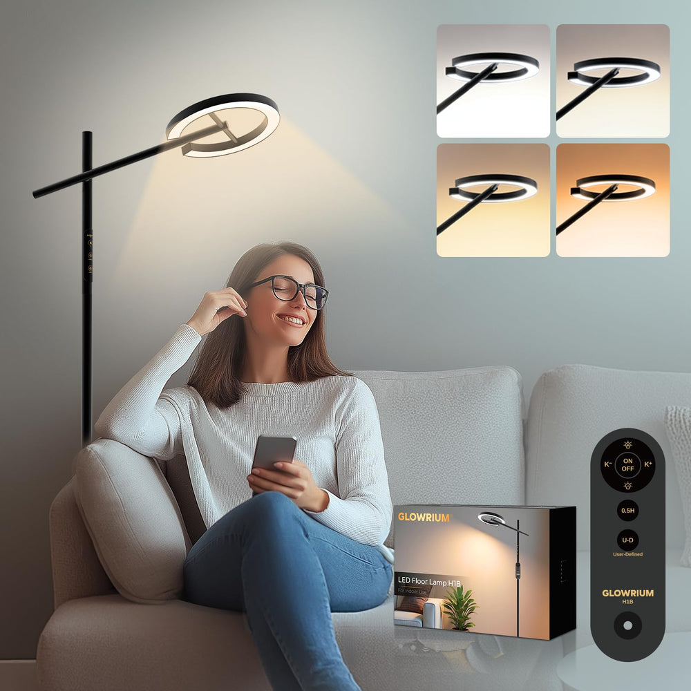 Glowrium lampara terapia luz 12000 lux, ambiente brillante para estados de ánimo elevados