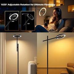 Glowrium light therapy lamp with tilt head for focused illumination.