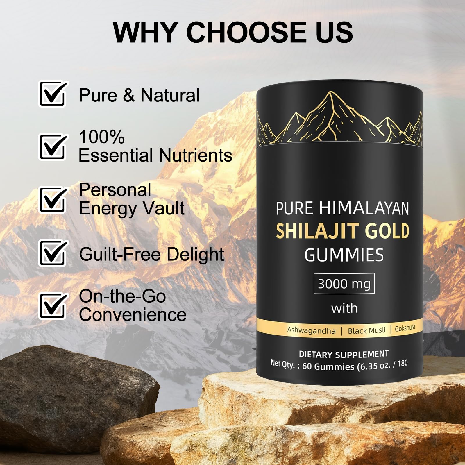 Glowshave Shilajit Gummies close up shows soft texture for easy daily use