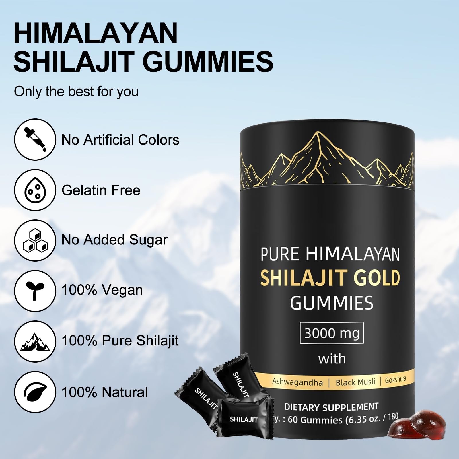 Glowshave Shilajit Gummies with Gokshura highlights traditional herbal support