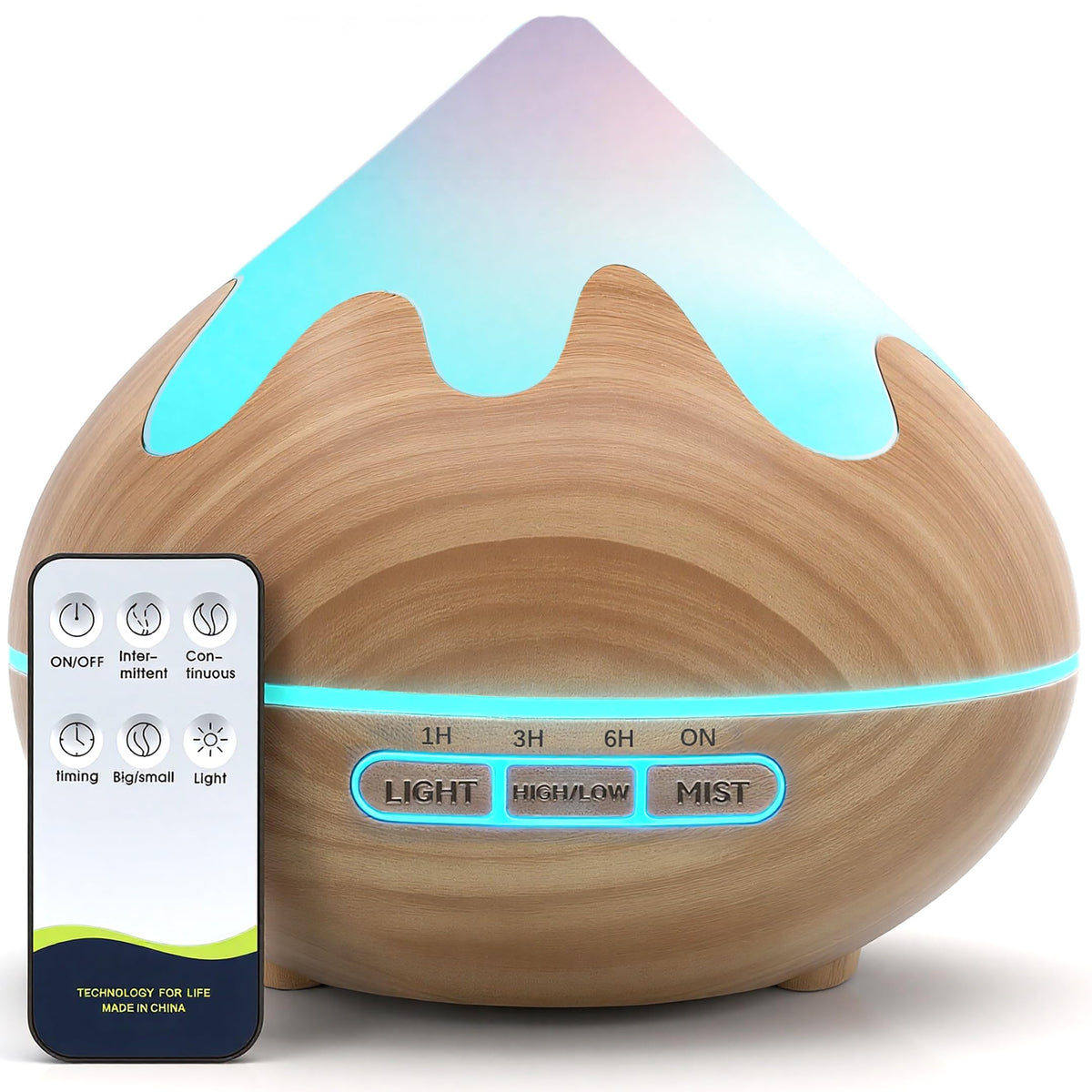 GLOXA diffuser side view showing a 500ml tank for extended aroma sessions.