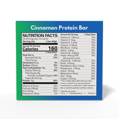 GLP-1Care Cinnamon Protein Bar cross-section reveals chewy texture and 15g protein.