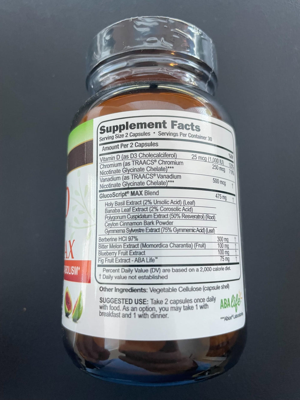 Gluco Script cinnamon capsules for flavorful, herb-forward daily use.