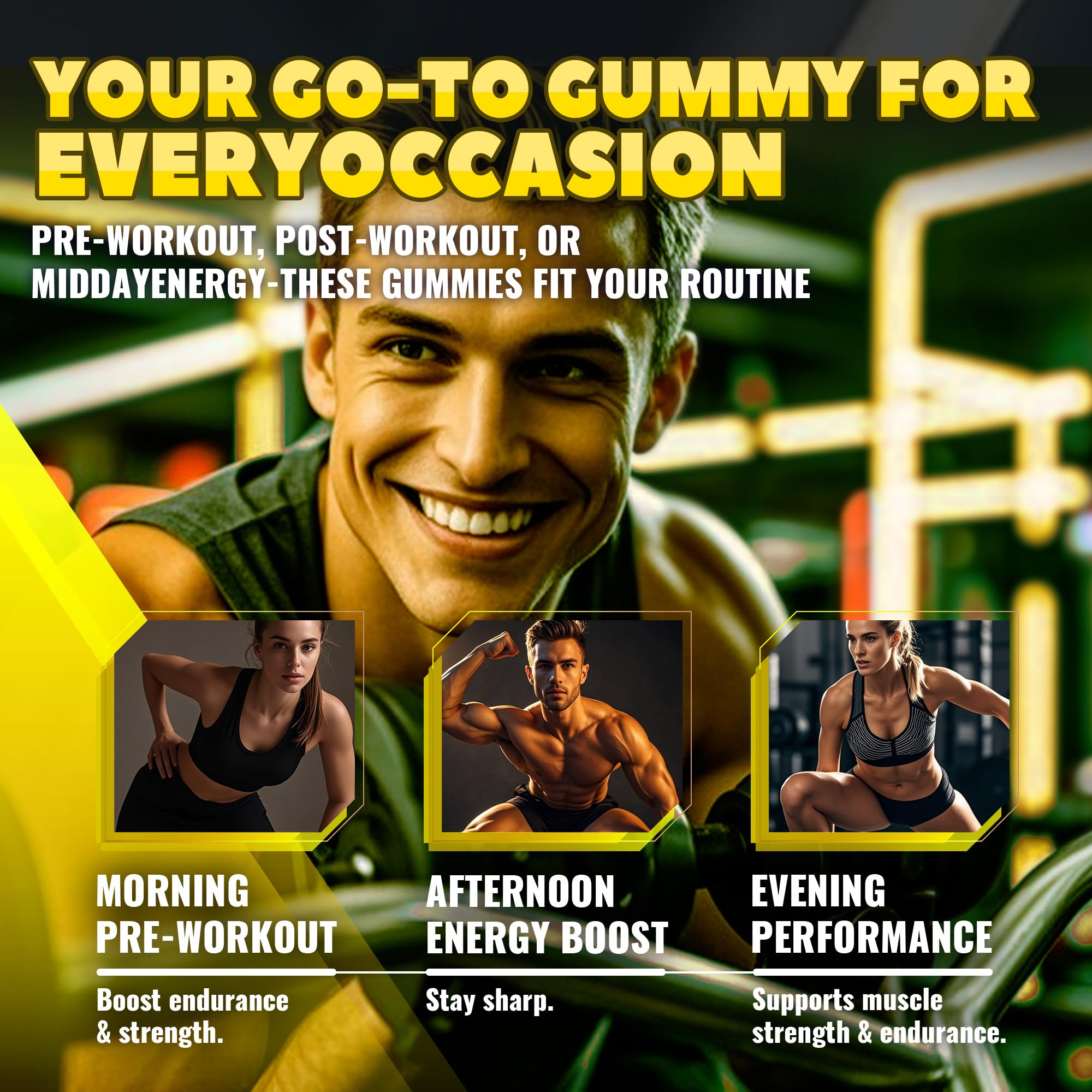 GlucoBio Creatine Gummies pineapple flavor signals refreshing taste for training