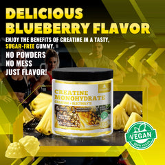 GlucoBio Creatine Gummies vegan label emphasizes plant-based nutrition