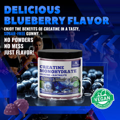 GlucoBio gummies texture and blueberry flavor close-up
