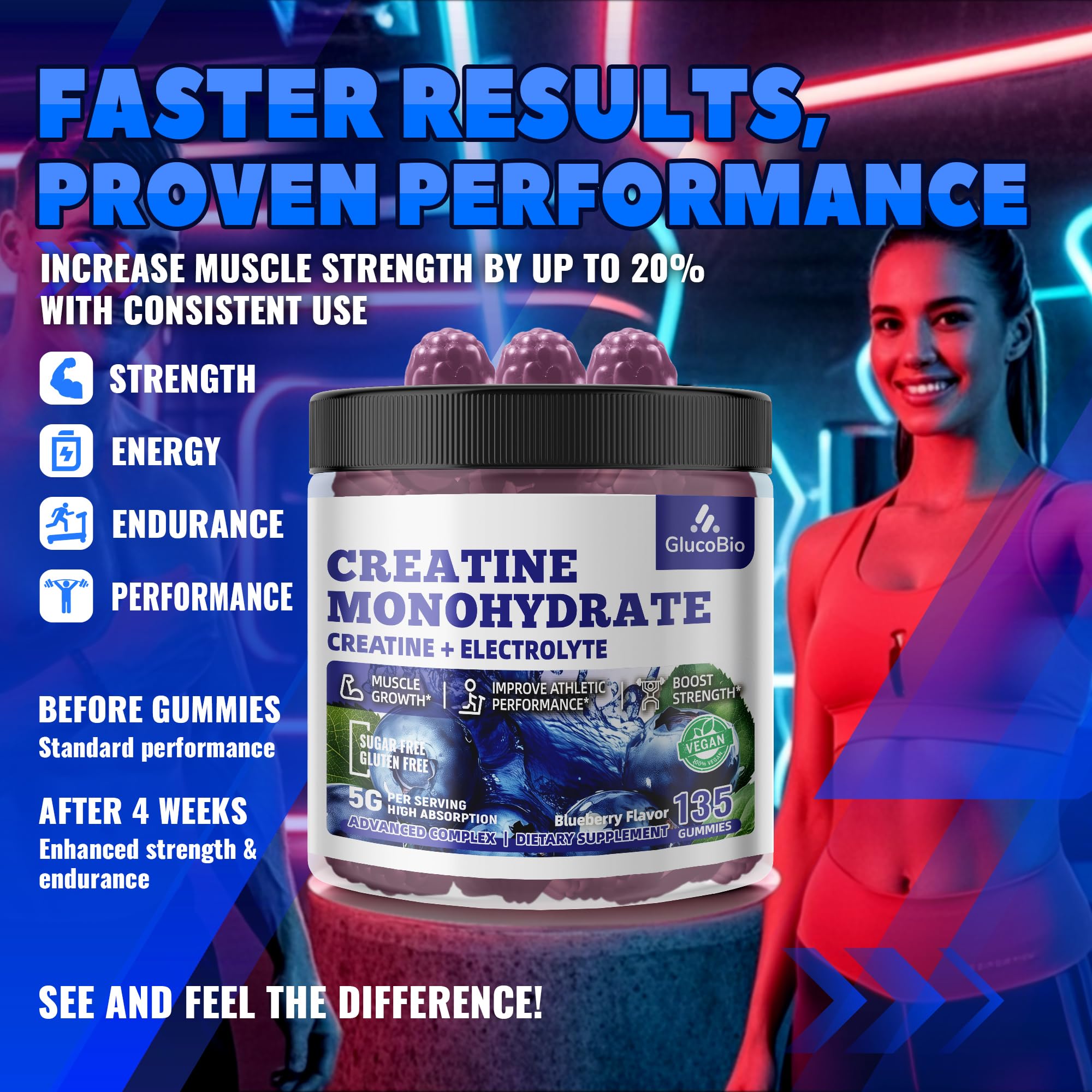 GlucoBio vegan sugar-free formula suitable for athletes