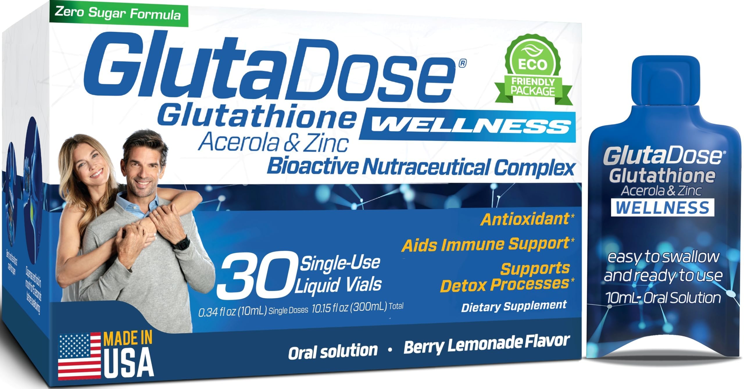 GlutaDose lemon-berry glutathione bottle showing refreshing flavor and daily use potential.