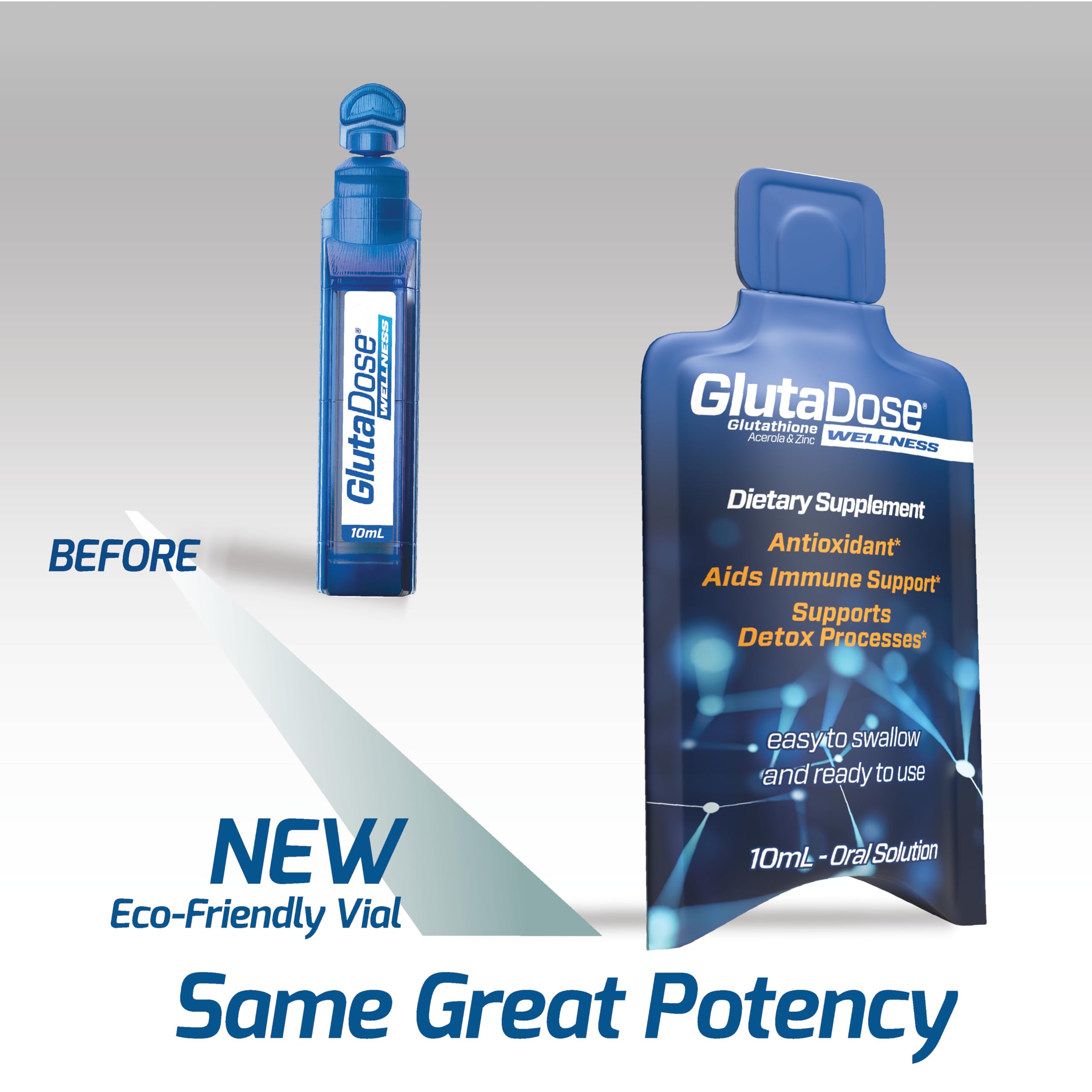 GlutaDose 30-pack display demonstrates multi-pack convenience for daily use.
