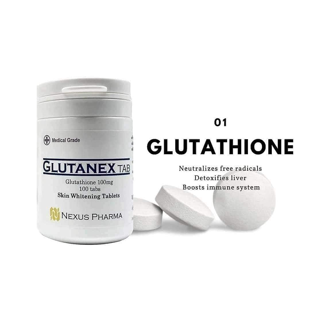 Glutanex Tab Glutathione packaging with bottle for daily antioxidant support