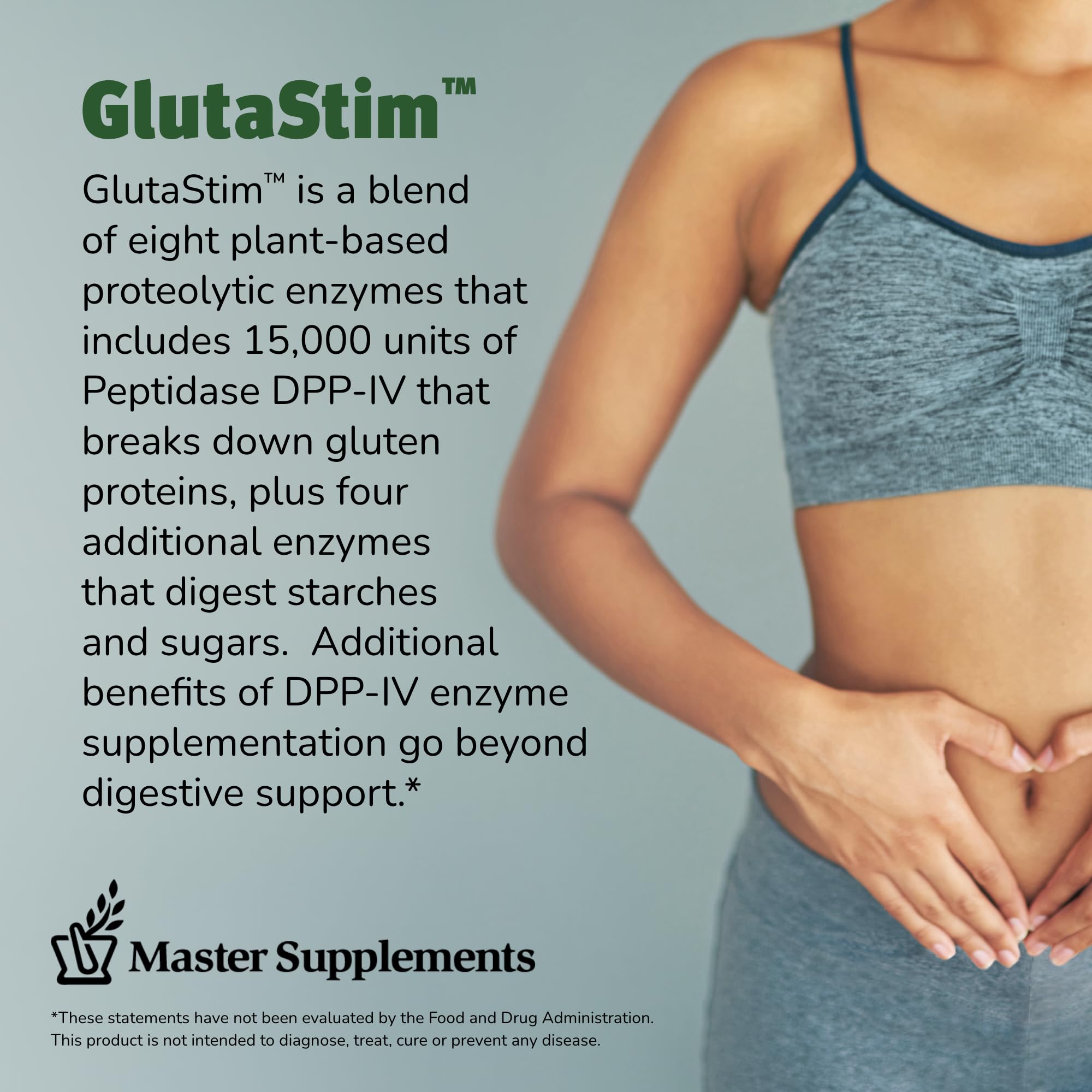 Close-up of GlutaStim enzyme blend for digestive support